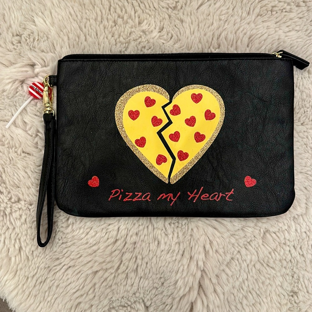 Betsey Johnson Pizza My Heart Wristlet